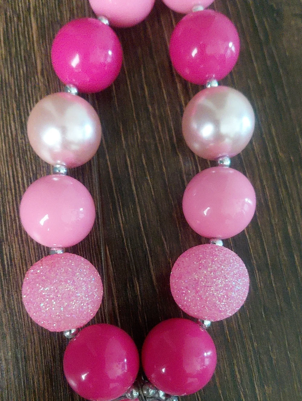 Breast Cancer Awareness Chunky Bead Necklace